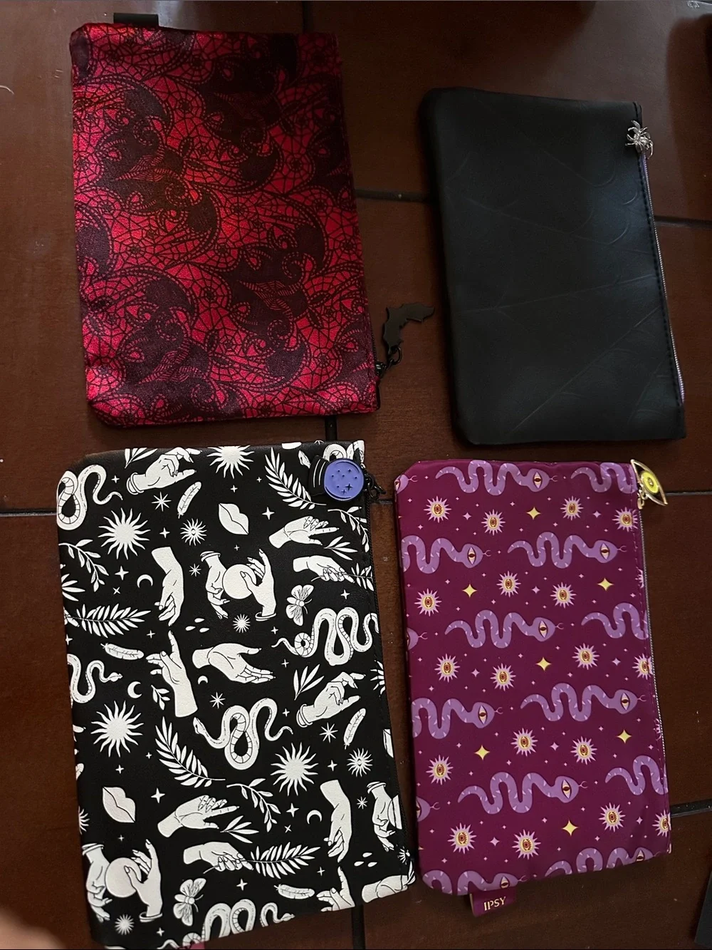 ipsy Cosmetic Pouchs lot - gothic halloween whimsical witchy vibes